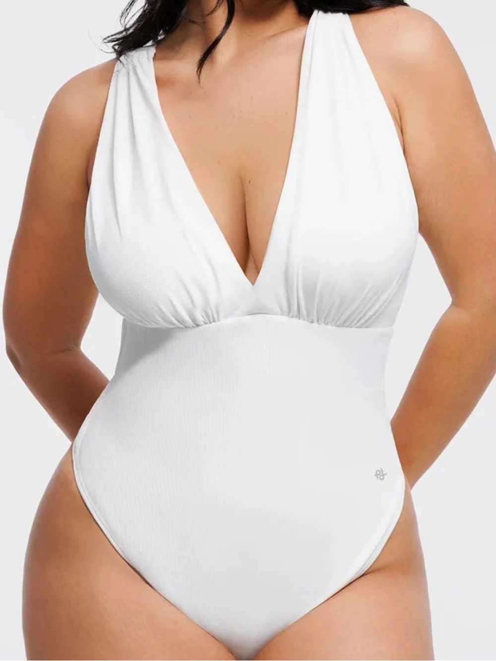 Popilush Shapewear Cross-Front Draped Halter Tummy Control Bodysuit